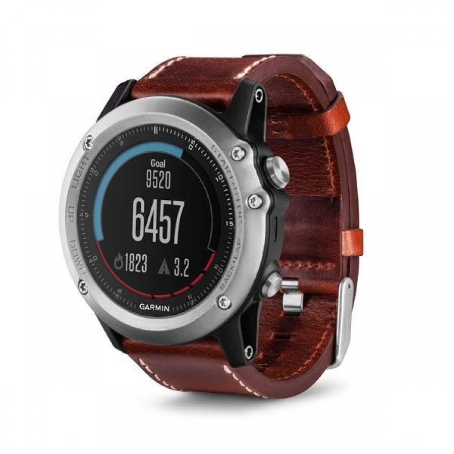 Garmin Умные мультиспортивные часы FENIX® 3 Sapphire, серебряный с кожаным ремешком Garmin Умные мультиспортивные часы FENIX® 3 Sapphire, серебряный с кожаным ремешком