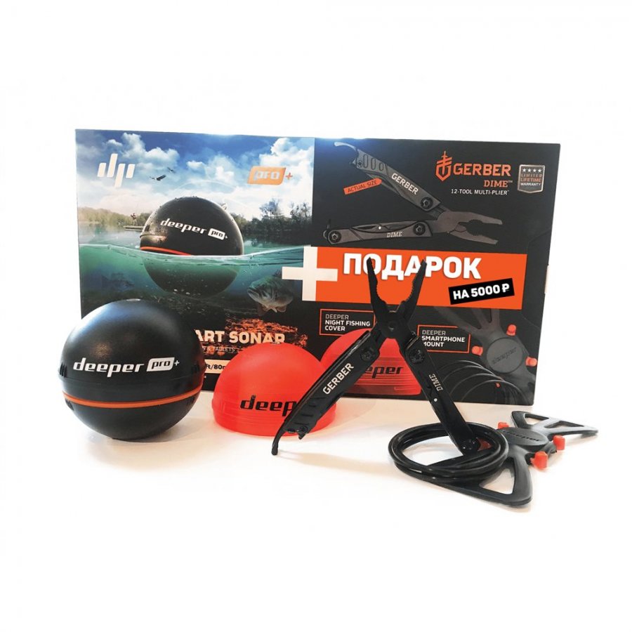 Эхолот DEEPER Smart Sonar PRO+ GLB, Christmas bundle 2018 with Gerber MULTITOOL Эхолот DEEPER Smart Sonar PRO+ GLB, Christmas bundle 2018 with Gerber MULTITOOL