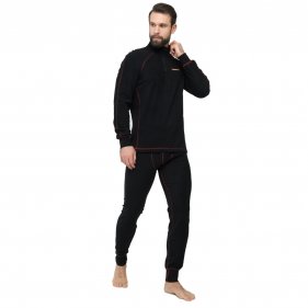 Изображение Термобелье Thermoline ZIP цвет Черный ткань Флис