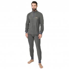 Изображение Термобелье Thermoline ZIP цвет Серый ткань Флис