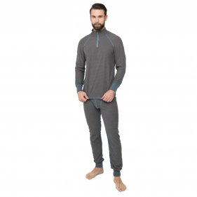 Изображение Термобелье Thermoline ZIP цвет Серый ткань Флис Фактурный