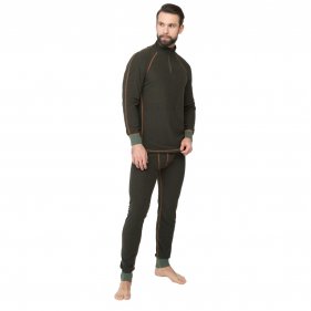 Изображение Термобелье Thermoline ZIP цвет Хаки ткань Флис Фактурный