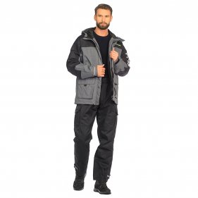Изображение Костюм демисезонный Юкон цвет Серый/Черный ткань Breathable