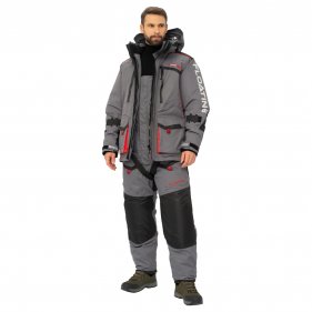 Изображение Костюм зимний Huntsman Поплавок Siberia Floating -45°С ткань Breathable (серый/чёрный)