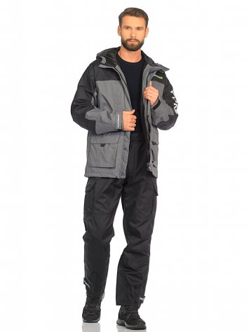 Костюм демисезонный Юкон ткань Breathable (серый/черный)