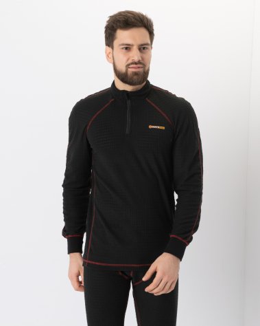 Huntsman комплект термобелья Thermoline ZIP Флис Фактурый (чёрный)