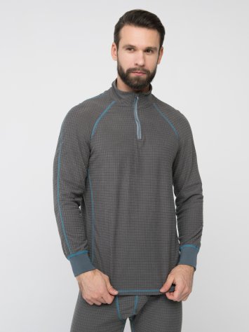Huntsman комплект термобелья Thermoline ZIP ткань Флис Фактурный (серый)