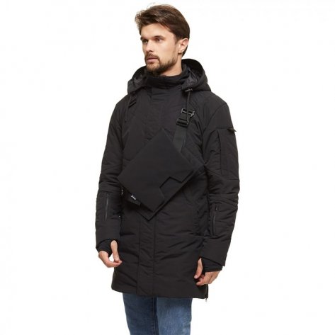 Пальто мужское утепленное Bask Roo-Egis -12С (черный) размер 50