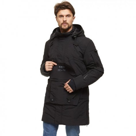 Пальто мужское утепленное Bask Roo-Egis -12С (черный) размер 50