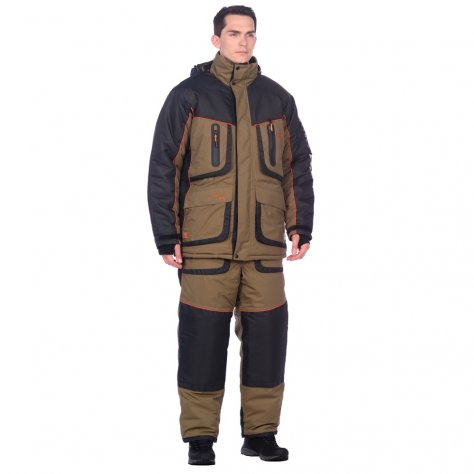 Костюм зимний Siberia LUX ткань Breathable (Хаки/Черный)
