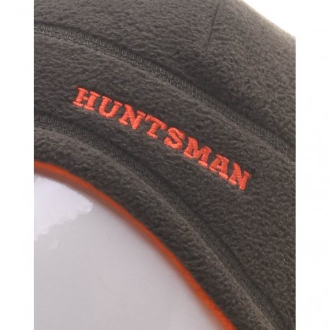 Шапка зимняя двусторонняя Huntsman ткань Флис (хаки/оранжевый)