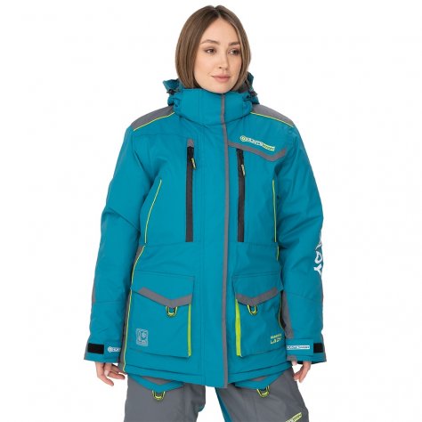 Костюм зимний женский Huntsman Siberia Lady -45°С ткань Breathable (бирюза/серый)