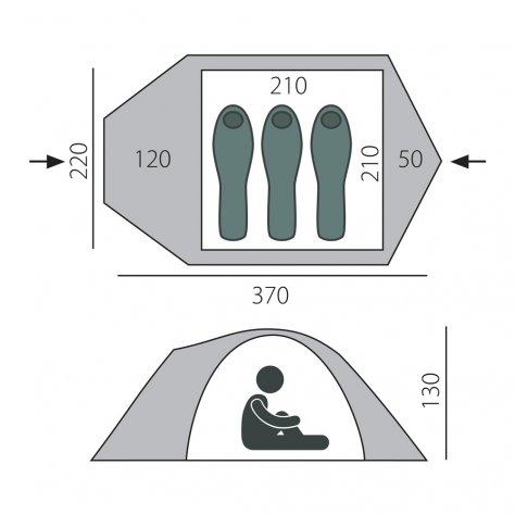 Трёхместная палатка BTrace Challenge 3 (зелёный)
