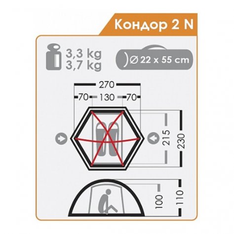 Палатка Normal Кондор 2N (морская волна)