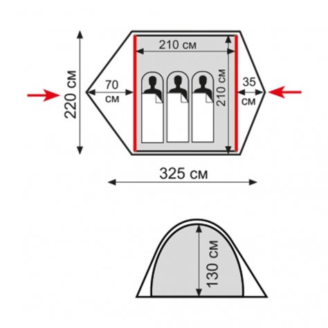 Tramp палатка автомат с коротким тентом Swift 3 V2 (зелёный)