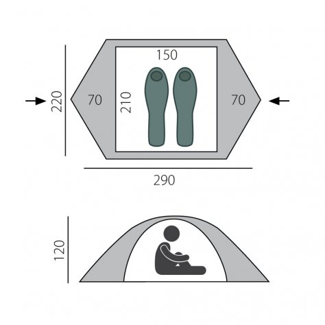 Палатка BTrace Point 2+ (зеленый/бежевый)