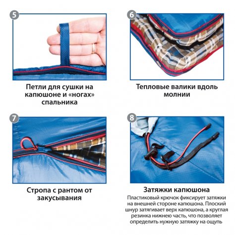 Спальный мешок Btrace Mega -21 (серый/синий)