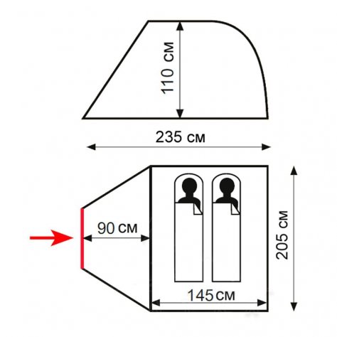 Totem однослойная палатка с тамбуром Summer 2 Plus (V2) (зелёный)